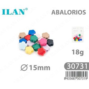 Perline Ilan a Forma di Fiore 15mm Colore Solido 18g per Creazione di Gioielli - Product Image 1