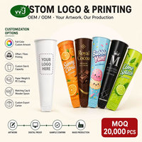 VVG Tube à crème glacée personnalisé avec logo, coupe à dessert glacé en papier, OEM pour glacier, marque de gelato, congélateur