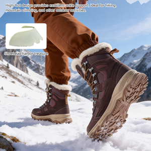 <span class=keywords><strong>Bottes</strong></span> <span class=keywords><strong>de</strong></span> <span class=keywords><strong>neige</strong></span> montantes imperméables en daim doublées polaire antidérapantes pour <span class=keywords><strong>femme</strong></span> – Offre spéciale hiver - Product Image 5