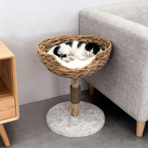 Árbol para Gatos de Madera LM, Cama Elevada para Gatos, Árbol de Juegos para Gatos, Juguete de Madera para Mascotas, Cama para Mascotas Hecha a Mano con Jacinto de Agua - Product Image 6