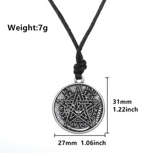Colliers pendentifs Vintage en tetragramme, 3 pièces, en acier inoxydable, cadeau magique, <span class=keywords><strong>pentagramme</strong></span> béni <span class=keywords><strong>de</strong></span> solex amulette - Product Image 6