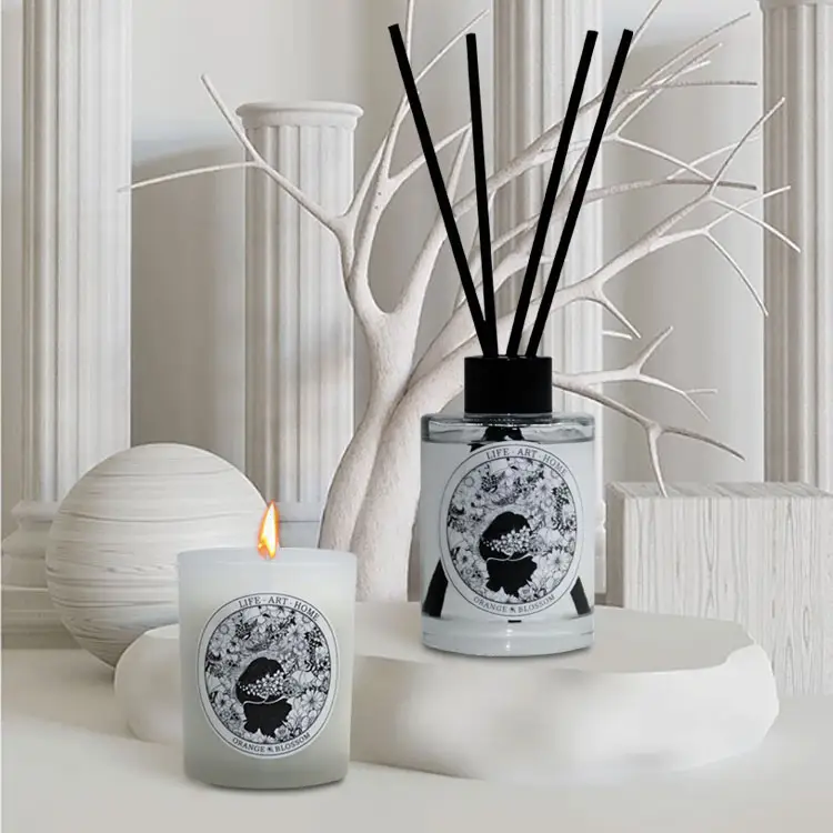 Personalizável Vidro Vela Frascos Velas Perfumado Reed Difusor Define Velas Home Fragrância Home Decor