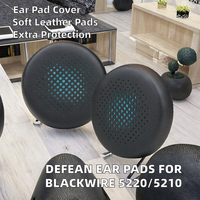 Bantalan Telinga untuk Headset Plantronics Blackwire 5220 5210 Pengganti Bantalan Busa Memori Kulit Model Snap-on Nyaman Peredam Kebisingan