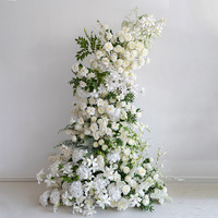 Arche florale en soie blanche et verte pour mariage, demande en mariage, remise de diplôme, Pâques, décor de toile de fond pour événements et photographie