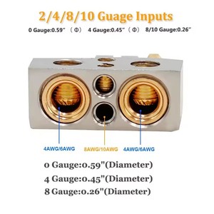Borne de batterie <span class=keywords><strong>12V</strong></span> bloc de Distribution de voiture 0/2/4/6/8 AWG connecteur de bornes de batterie Audio automatique robuste - Product Image 4