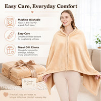 Großhandel Maßgefertigter Weicher Gemütlicher Flanell-Poncho Warmer Büro-Schal Umhang Cape Tragbare Kapuzen-Decke 2 in 1
