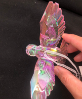 Ornements suspendus en acrylique en forme d'oiseaux colibris, figurines animales brillantes et irisées, à suspendre pour la décoration des arbres de jardin, cadeaux de fête