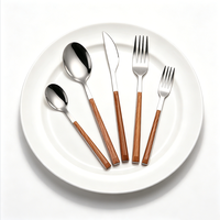 Ensemble de couverts modernes en acier inoxydable avec manche en plastique pour mariage, fête à domicile - Ustensiles de table durables, fourchette, cuillère