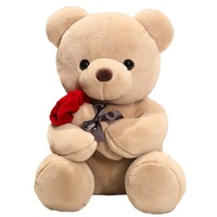 Osito de Peluche Pequeño y Súper Suave al por Mayor, Peluche de San Valentín, Juguete de Peluche con Rosa, Consolador para Niños