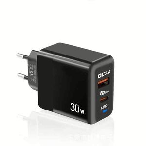 Travel Wall Charger Mobile Phone Charger <b>Adapter</b> Dual Ports Type C Charging <b>Plug</b> Usb Charger for Phone 15 16 Pro Max - Product Image 5