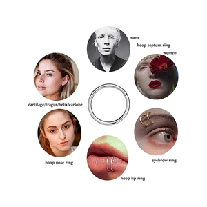 Ensemble <span class=keywords><strong>de</strong></span> bijoux <span class=keywords><strong>de</strong></span> corps en acier inoxydable pour femmes, septum nasal, charnière, anneau <span class=keywords><strong>de</strong></span> séparation, anneau <span class=keywords><strong>de</strong></span> <span class=keywords><strong>nez</strong></span> - Product Image 2