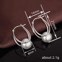 Kadınlar için Sahte İnci Gözyaşı Halka Küpeler, 74mm, Beyaz Altın Kaplama Pirinç Minimalist U Şeklinde Halkalar, Beyaz Altın
