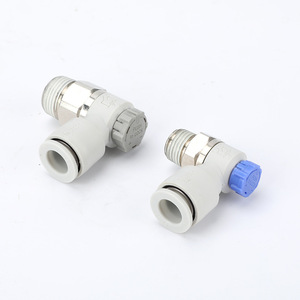 Válvula de Control Neumática AS1201F2201F M5 04A, Regulador de Flujo de Gas de Acero Inoxidable con Conexión Rápida de 1/4 Pulgada - Product Image 2