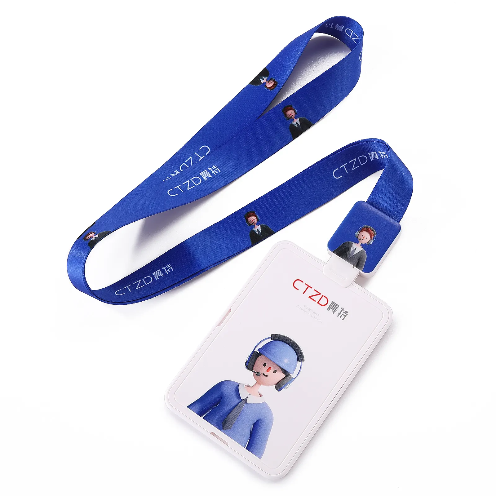 Custom Nieuw Product Promotionele Sublimatie Afdrukken Logo Abs Plastic Id Card Badge Houder Voor Lanyard