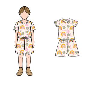 Conjunto de Verano para Bebés Niñas BD1-9 con Estampado Personalizado, Camiseta de Manga Corta de Algodón Suave y Pantalones Cortos Holgados de 2 Piezas - Product Image 6