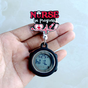 <span class=keywords><strong>Reloj</strong></span> de Bolsillo Retráctil con Clip <span class=keywords><strong>Digital</strong></span> Acrílico Brillante con Diseño de Dibujos Animados, Multifunción, para Personal Médico, Enfermeras y Doctores - Product Image 3