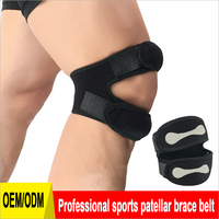 Genouillère unisexe en néoprène avec sangle de soutien du tendon rotulien, logo en caoutchouc personnalisable, taille unique, pour le sport et le soulagement de la douleur