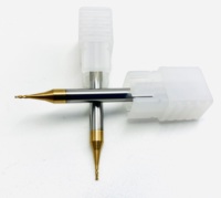 Micro Endmill 2-Flûte Mini Flat End Mill Gold CNC Router Tools avec Altin Coating Support OEM personnalisé
