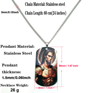 Archange <span class=keywords><strong>Uriel</strong></span> Saint Symbolisme Épée Flamboyante Mythologie Sceau Amulette Talisman Sigil of Angélique Collier Pendentif En Acier Inoxydable - Product Image 2