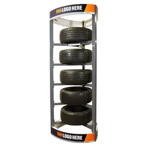 Factory Price Customized LOGO Metal Wheel Storage Display Rack Tire Display Rack For Retail Store Car Shop