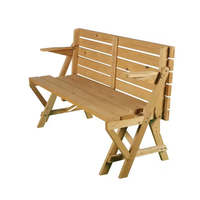 Table de pique-nique en bois multifonction Ensemble de chaises de pique-nique en bois pour l'extérieur, la cour et la fête