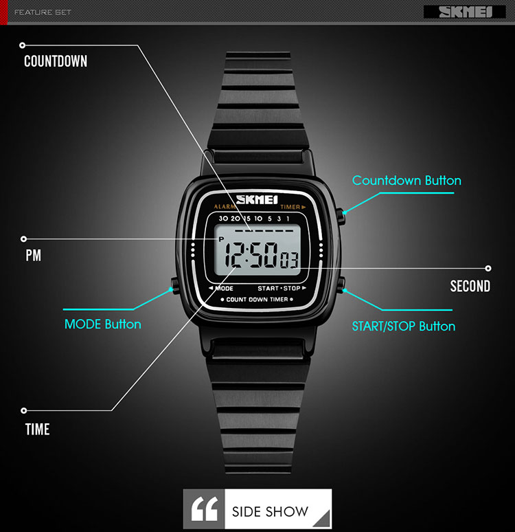 2022 SKMEI 1901 Роскошные наручные часы из нержавеющей стали kadin saat montres men мужские наручные часы с сетчатым ремешком цифровые спортивные женские наручные часы