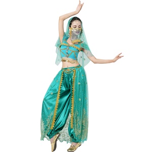 Costume de danse du ventre pour spectacle, déguisement de princesse Jasmine pour Halloween, tenue COS, costume d'anime pour femme adulte, ensemble Aladdin - Product Image 4