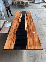 180*80cm nouvelle meilleure qualité personnalisée écologique solide noyer bois rivière Restaurant salle à manger café cuisine résine époxy Table