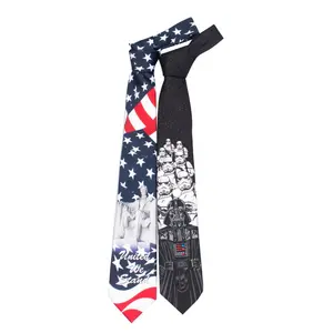 Gravata de pescoço clássica para homens, bandeira personalizada, impressa, 100% poliéster, para homens, etiqueta privada, laços