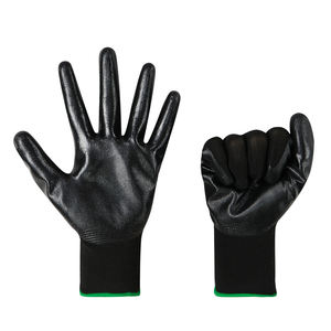 Guantes de trabajo con revestimiento de nitrilo negro de calibre 13, guantes de seguridad industrial para construcción y jardinería, Material de nailon - Product Image 6