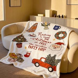 Manta de Franela de Lana de Leche Navideña, de Doble Cara, con Estampado de Terciopelo, Personalizable, para la Oficina, para <span class=keywords><strong>Siesta</strong></span>, para Regalo, para Sofá - Product Image 2