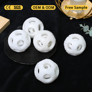 Esfera Hueca de Piedra Natural Tallada a Mano, Esfera de Jade Blanco para Decoración, Venta al Por Mayor - Product Image 4