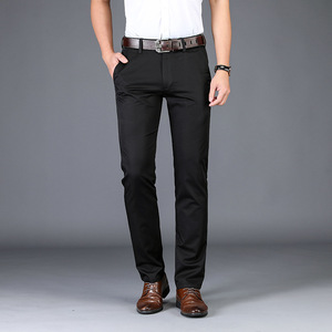 Pantalones casuales de negocios de alta calidad para hombre, pantalones de pierna recta, pantalones ajustados elásticos - Product Image 4