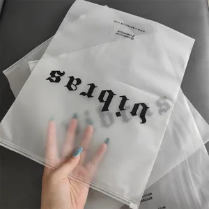 Custom Matte/frosted Biodegradable Plastic Packaging Zipper Bags T Shirt Swimwear Zip Lock Clothing Bags With Logo