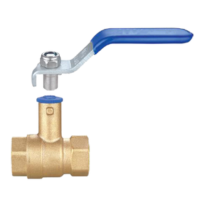 Vanne à boisseau sphérique en acier inoxydable NPT avec poignée bleue pour eau à température normale, actionnée par solénoïde, 200 psi, joint en PTFE - Product Image 1