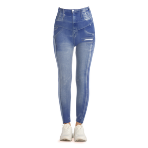 JF659R Jeans Skinny a Vita Alta da Donna, Lunghezza Intera, Denim Stonewashed Traspirante, Stile Casual, Misto Cotone e Spandex - Product Image 1