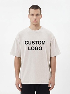 Camiseta de Alta Calidad Lavada al Ácido en Varios Colores, Camiseta de Algodón con Logotipo Personalizado al por Mayor, Fabricante de Camisetas Vintage Lisas - Product Image 2
