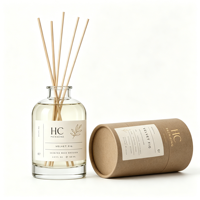 Boîte cylindrique ronde en papier kraft écologique de luxe pour diffuseur de parfum, emballage d'huile essentielle, logo personnalisé