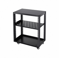 Rack de serveur ouvert 19 pouces 4 poteaux 12U 520*600*600mm en acier laminé à froid SPCC profond, mobile