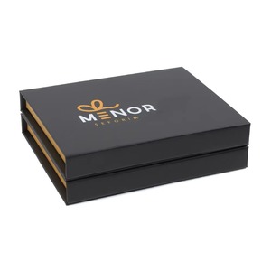 Porta Tarjetas de Regalo de Cartón Negro de Lujo Personalizado, Materiales Reciclados, Forro de Esponja con Relieve, Membresía <span class=keywords><strong>VIP</strong></span>, Cierre Magnético - Product Image 5