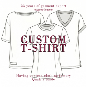 T-shirts personnalisés pour femmes, OEM ODM, usine professionnelle, marque privée, t-shirts unis, broderie de haute qualité, impression sérigraphique - Product Image 1