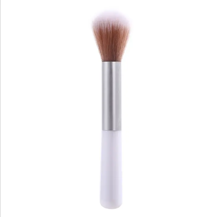 Enkele Make-Up Borstel Pop Wit Deksel Blush Borstel Voor Make-Up Foundation Borstels Tool Acryl Handvat