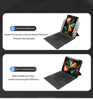 Clavier tactile rétroéclairé RGB sans fil USB Type-C pour iPad 10.2/10.5/10.9/11/12.9 pouces avec fermeture magnétique