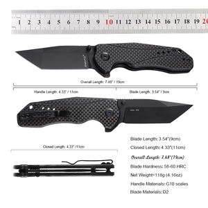 Pisau Lipat Saku EMHTiii untuk Hari Ayah dan Hari Valentine, dengan Gagang Serat Karbon, Bilah D2 Kekerasan Tinggi, Cocok untuk Berkemah dan Berburu - Product Image 6