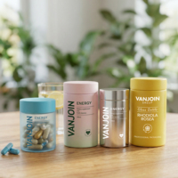 Bouteille en verre personnalisée à parois droites pour capsules de vitamines, compléments alimentaires, pots de stockage alimentaire, 100 ml, 120 ml, 150 ml, 180 ml, 200 ml, 250 ml