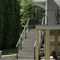 HIMOWAY Nouveau style Garde-corps de balcon en câble métallique avec poteaux en acier inoxydable