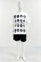 T-shirts décontractés pour hommes, 220 grammes, 100% coton, impression numérique Highstreet, blancs, confortables, manches courtes, surdimensionnés