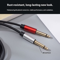 Desain baru kabel Audio XLR 3.5mm ke ganda 6.35mm, kabel adaptor Splitter Aux Stereo untuk Keyboard elektronik, Mikrofon