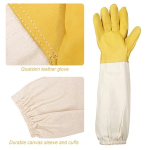 Nuevos Guantes de Protección para Apicultura, de Piel de Cabra Amarilla y Lona, Resistentes a Picaduras, para Uso en Fábricas de Abejas, Tallas L/XL/2XL - Product Image 4