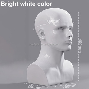 Tête de mannequin homme XINJI blanc mat, tête de mannequin professionnelle pour l'affichage de casques, écouteurs, consoles de jeux, chapeaux, perruques, bijoux - Product Image 5